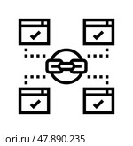 relevant outbound links line icon vector illustration. Стоковая иллюстрация, иллюстратор Vectorwin / Фотобанк Лори