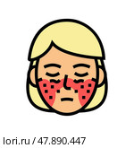systemic lupus erythematosus color icon vector illustration. Стоковая иллюстрация, иллюстратор Vectorwin / Фотобанк Лори