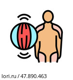 polymyositis muscle problem color icon vector illustration. Стоковая иллюстрация, иллюстратор Vectorwin / Фотобанк Лори