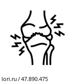 osteoarthritis health problem line icon vector illustration. Стоковая иллюстрация, иллюстратор Vectorwin / Фотобанк Лори