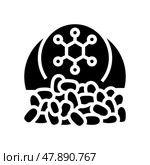 polymers chemical industry glyph icon vector illustration. Стоковая иллюстрация, иллюстратор Vectorwin / Фотобанк Лори