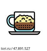 macchiato coffee color icon vector illustration. Стоковая иллюстрация, иллюстратор Vectorwin / Фотобанк Лори