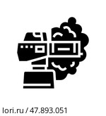 fogging against flying pests glyph icon vector illustration. Стоковая иллюстрация, иллюстратор Vectorwin / Фотобанк Лори