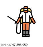 sprayer man color icon vector illustration. Стоковая иллюстрация, иллюстратор Vectorwin / Фотобанк Лори