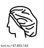 bonnet for sleeping silk line icon vector illustration. Стоковая иллюстрация, иллюстратор Vectorwin / Фотобанк Лори