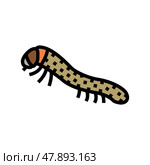 hatchlings silkworm color icon vector illustration. Стоковая иллюстрация, иллюстратор Vectorwin / Фотобанк Лори