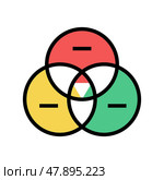venn diagram color icon vector illustration. Стоковая иллюстрация, иллюстратор Vectorwin / Фотобанк Лори