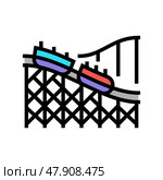 rollercoaster amusement park color icon vector illustration. Стоковая иллюстрация, иллюстратор Vectorwin / Фотобанк Лори