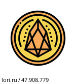 eos cryptocurrency coin color icon vector illustration. Стоковая иллюстрация, иллюстратор Vectorwin / Фотобанк Лори
