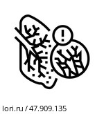 lung with asbestos line icon vector illustration. Стоковая иллюстрация, иллюстратор Vectorwin / Фотобанк Лори