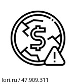deflation money line icon vector illustration. Стоковая иллюстрация, иллюстратор Vectorwin / Фотобанк Лори