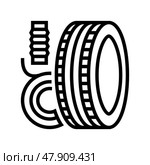 vulcanized rubber thermoset line icon vector illustration. Стоковая иллюстрация, иллюстратор Vectorwin / Фотобанк Лори