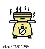 warmer fondue color icon vector illustration. Стоковая иллюстрация, иллюстратор Vectorwin / Фотобанк Лори