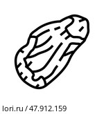 flank beef meat line icon vector illustration. Стоковая иллюстрация, иллюстратор Vectorwin / Фотобанк Лори