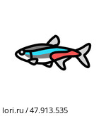tetras aquarium fish color icon vector illustration. Стоковая иллюстрация, иллюстратор Vectorwin / Фотобанк Лори