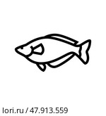rainbowfish aquarium fish line icon vector illustration. Стоковая иллюстрация, иллюстратор Vectorwin / Фотобанк Лори