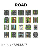 Road Urban And Country Highway Icons Set Vector. Стоковая иллюстрация, иллюстратор Vectorwin / Фотобанк Лори