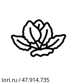 tiger lotus line icon vector illustration. Стоковая иллюстрация, иллюстратор Vectorwin / Фотобанк Лори
