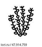 red ludwigia line icon vector illustration. Стоковая иллюстрация, иллюстратор Vectorwin / Фотобанк Лори