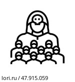 sect religious line icon vector illustration. Стоковая иллюстрация, иллюстратор Vectorwin / Фотобанк Лори