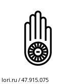 jainism religion line icon vector illustration. Стоковая иллюстрация, иллюстратор Vectorwin / Фотобанк Лори