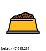 food bowl pet home color icon vector illustration. Стоковая иллюстрация, иллюстратор Vectorwin / Фотобанк Лори