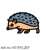 hedgehog pet home color icon vector illustration. Стоковая иллюстрация, иллюстратор Vectorwin / Фотобанк Лори