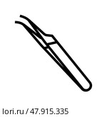 orthodontic tweezers orthodontist line icon vector illustration. Стоковая иллюстрация, иллюстратор Vectorwin / Фотобанк Лори