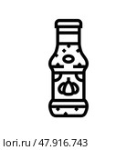 garlic sauce condiment line icon vector illustration. Стоковая иллюстрация, иллюстратор Vectorwin / Фотобанк Лори