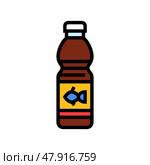 fish sauce condiment color icon vector illustration. Стоковая иллюстрация, иллюстратор Vectorwin / Фотобанк Лори