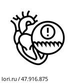 ventricular tachycardia cardiology line icon vector illustration. Стоковая иллюстрация, иллюстратор Vectorwin / Фотобанк Лори