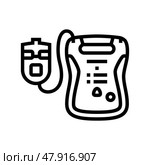aed automated external defibrillator line icon vector illustration. Стоковая иллюстрация, иллюстратор Vectorwin / Фотобанк Лори