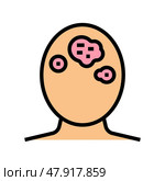 seborrhoeic dermatitis skin disease color icon vector illustration. Стоковая иллюстрация, иллюстратор Vectorwin / Фотобанк Лори