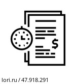 forfeit for time late agreement line icon vector illustration. Стоковая иллюстрация, иллюстратор Vectorwin / Фотобанк Лори