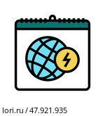 earth day color icon vector illustration sign. Стоковая иллюстрация, иллюстратор Vectorwin / Фотобанк Лори