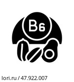 b6 vitamin glyph icon vector illustration. Стоковая иллюстрация, иллюстратор Vectorwin / Фотобанк Лори