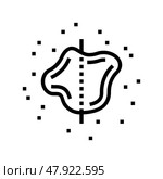 asymmetrical mole melanoma line icon vector illustration. Стоковая иллюстрация, иллюстратор Vectorwin / Фотобанк Лори