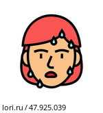 sweats hiv symptom color icon vector illustration. Стоковая иллюстрация, иллюстратор Vectorwin / Фотобанк Лори