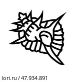 murex sea shell beach line icon vector illustration. Стоковая иллюстрация, иллюстратор Vectorwin / Фотобанк Лори