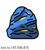 lapis lazuli stone rock color icon vector illustration. Стоковая иллюстрация, иллюстратор Vectorwin / Фотобанк Лори