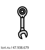 ratcheting wrench tool color icon vector illustration. Стоковая иллюстрация, иллюстратор Vectorwin / Фотобанк Лори