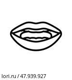 r letter mouth animate line icon vector illustration. Стоковая иллюстрация, иллюстратор Vectorwin / Фотобанк Лори
