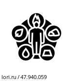 qi energy flow taoism glyph icon vector illustration. Стоковая иллюстрация, иллюстратор Vectorwin / Фотобанк Лори