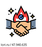 dedication flame succes challenge color icon vector illustration. Стоковая иллюстрация, иллюстратор Vectorwin / Фотобанк Лори