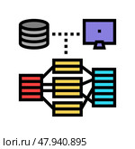 indexing data database color icon vector illustration. Стоковая иллюстрация, иллюстратор Vectorwin / Фотобанк Лори