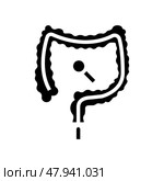 colonoscopy examination glyph icon vector illustration. Стоковая иллюстрация, иллюстратор Vectorwin / Фотобанк Лори