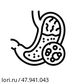 digestive enzymes gastroenterologist line icon vector illustration. Стоковая иллюстрация, иллюстратор Vectorwin / Фотобанк Лори