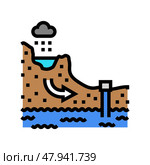 hydrogeological model hydrogeologist color icon vector illustration. Стоковая иллюстрация, иллюстратор Vectorwin / Фотобанк Лори