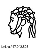 eeg procedure neurologist line icon vector illustration. Стоковая иллюстрация, иллюстратор Vectorwin / Фотобанк Лори
