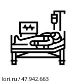 postoperative recovery line icon vector illustration. Стоковая иллюстрация, иллюстратор Vectorwin / Фотобанк Лори